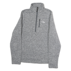 THE NORTH FACE Mens Grey 1/4 Zip XS Cotton Sweatshirt Outdoor Casual Pullover