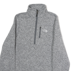 THE NORTH FACE Mens Grey 1/4 Zip XS Cotton Sweatshirt Outdoor Casual Pullover