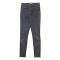 LEVI'S Womens Black Slim Skinny Denim Raw W28 L30 Cotton Blend Zip Jeans