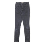 LEVI'S Womens Black Slim Skinny Denim Raw W28 L30 Cotton Blend Zip Jeans