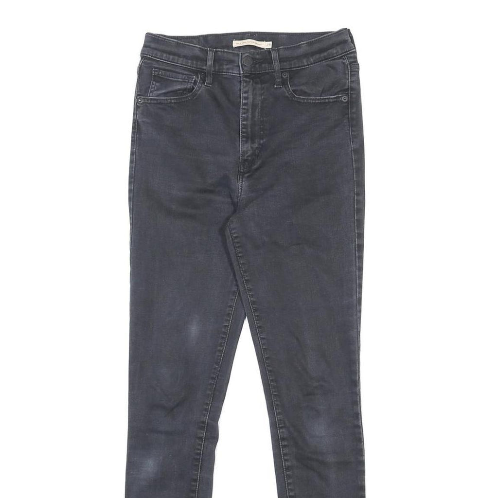 LEVI'S Womens Black Slim Skinny Denim Raw W28 L30 Cotton Blend Zip Jeans