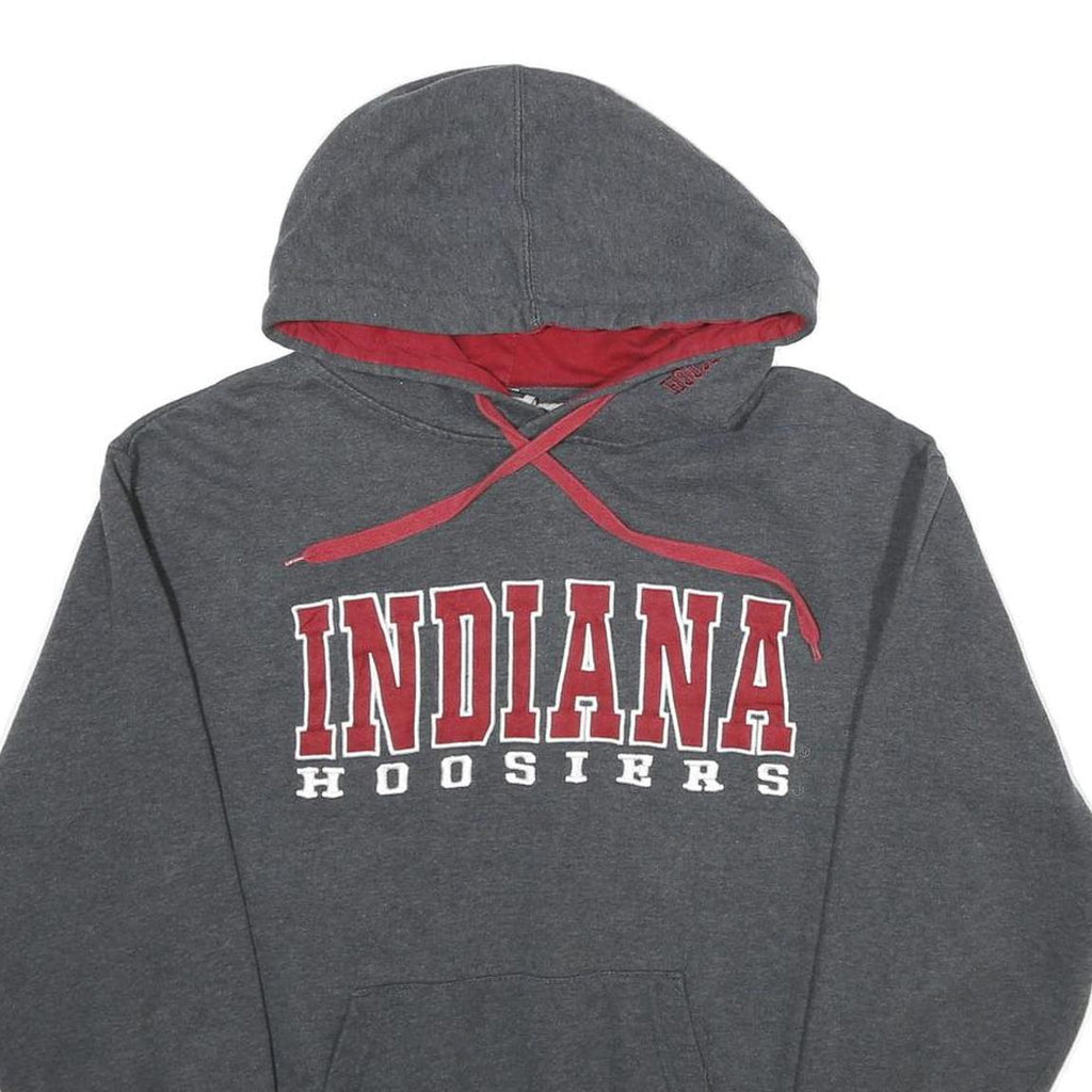 STADIUM ATHLETICS Mens Grey & Red Indiana Hoosiers Pullover Hoodie M Cotton