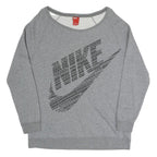 NIKE Womens Grey Crew Neck M Cotton Blend Sweatshirt Casual Sportswear