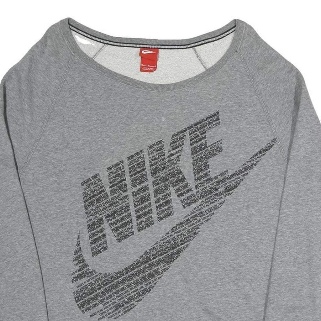 NIKE Womens Grey Crew Neck M Cotton Blend Sweatshirt Casual Sportswear