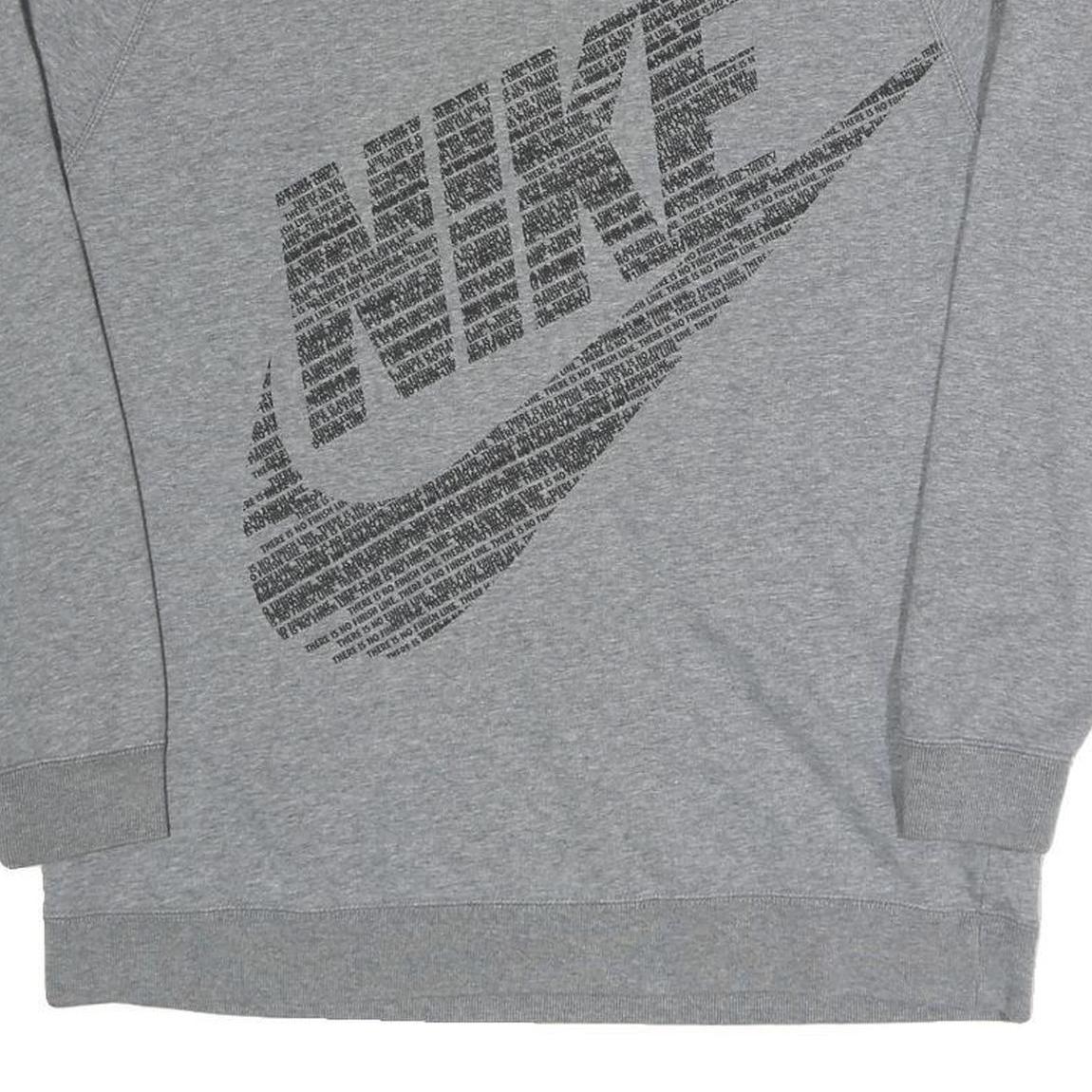 NIKE Womens Grey Crew Neck M Cotton Blend Sweatshirt Casual Sportswear
