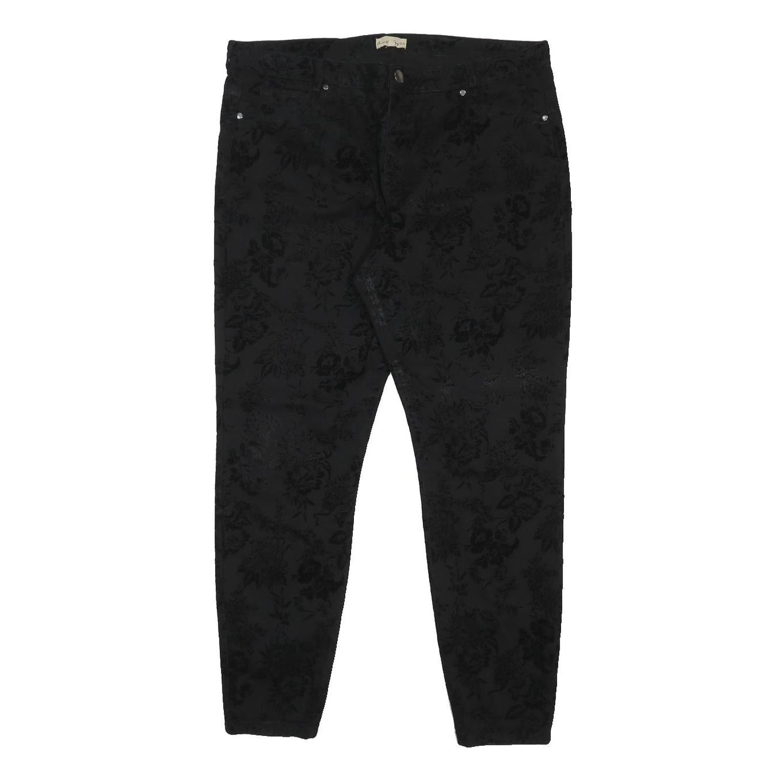 PHASE EIGHT Womens Black Regular Fit Skinny Denim W36 L29 Floral Pattern Cotton