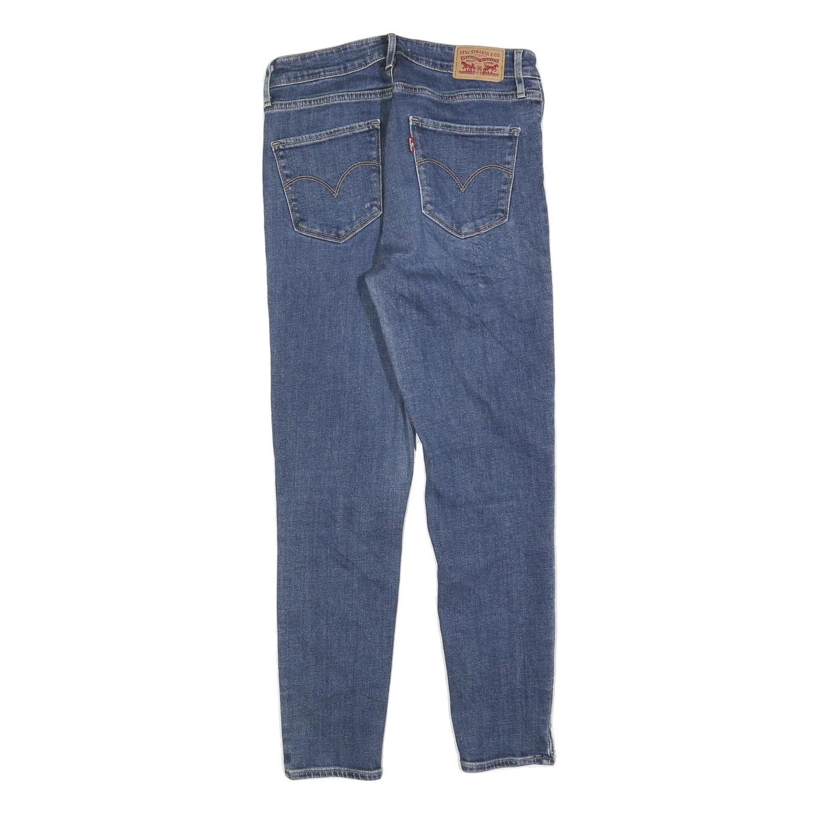 LEVI'S 721 Womens Slim Blue Denim Regular W28 L26 Embroidered Hearts Jeans