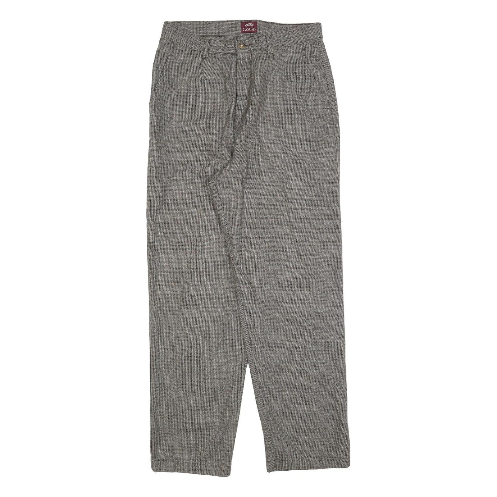 RIDERS Womens Polyester Blend Grey Regular Straight Trousers W30 L30 Casual