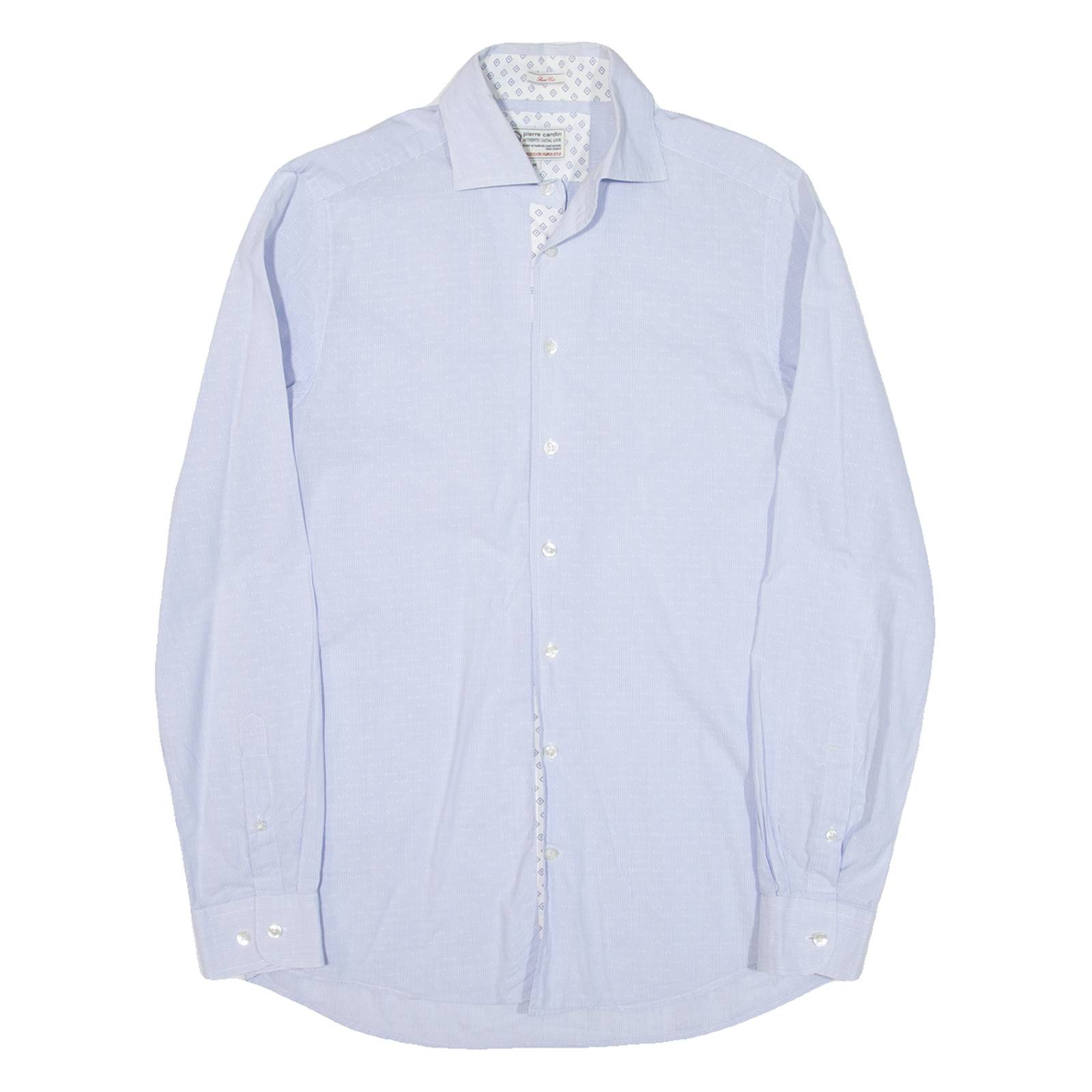 PIERRE CARDIN Mens Shirt Blue Striped Long Sleeve M