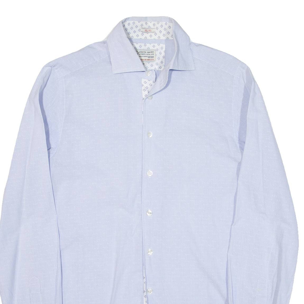 PIERRE CARDIN Mens Shirt Blue Striped Long Sleeve M
