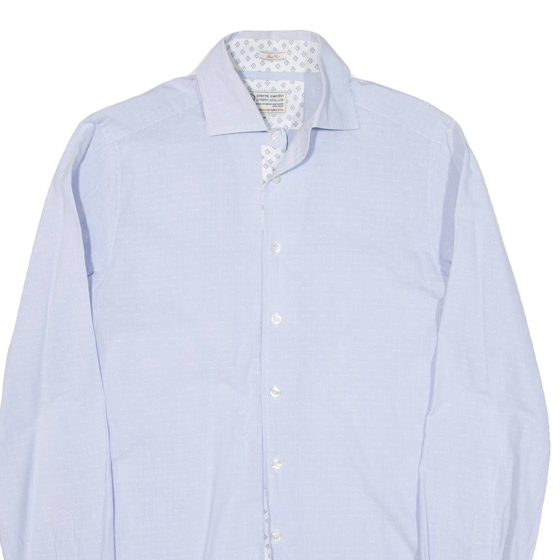 PIERRE CARDIN Mens Shirt Blue Striped Long Sleeve M
