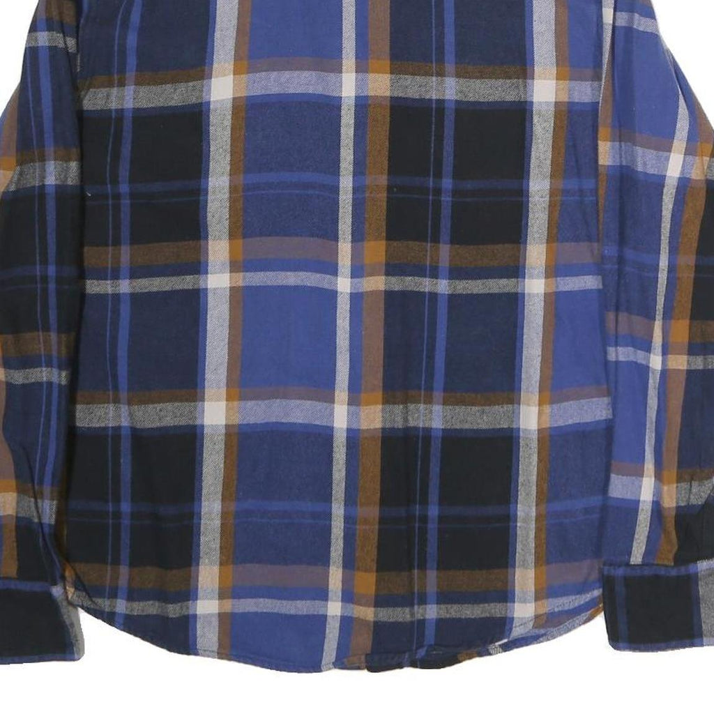 LEVI'S Mens Blue & Brown Check Shirt M Cotton Casual Button Up