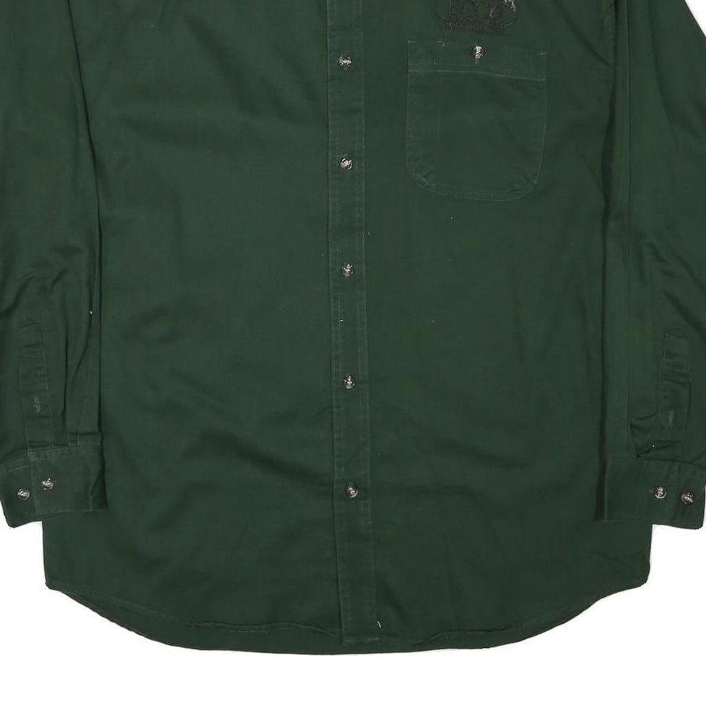 TEXX Mens Green Shirt L Cotton Blend Button-Down Long Sleeve Casual Workwear