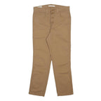 LEVI'S Womens Beige Cotton Blend Regular Fit Trousers W30 L26 Button Closure