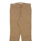LEVI'S Womens Beige Cotton Blend Regular Fit Trousers W30 L26 Button Closure