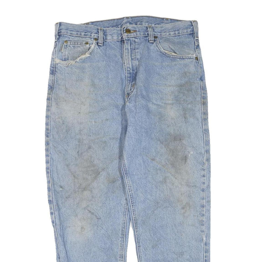 CARHARTT Mens Jeans Blue Regular Straight Denim Light W36 L30 Durable Workwear