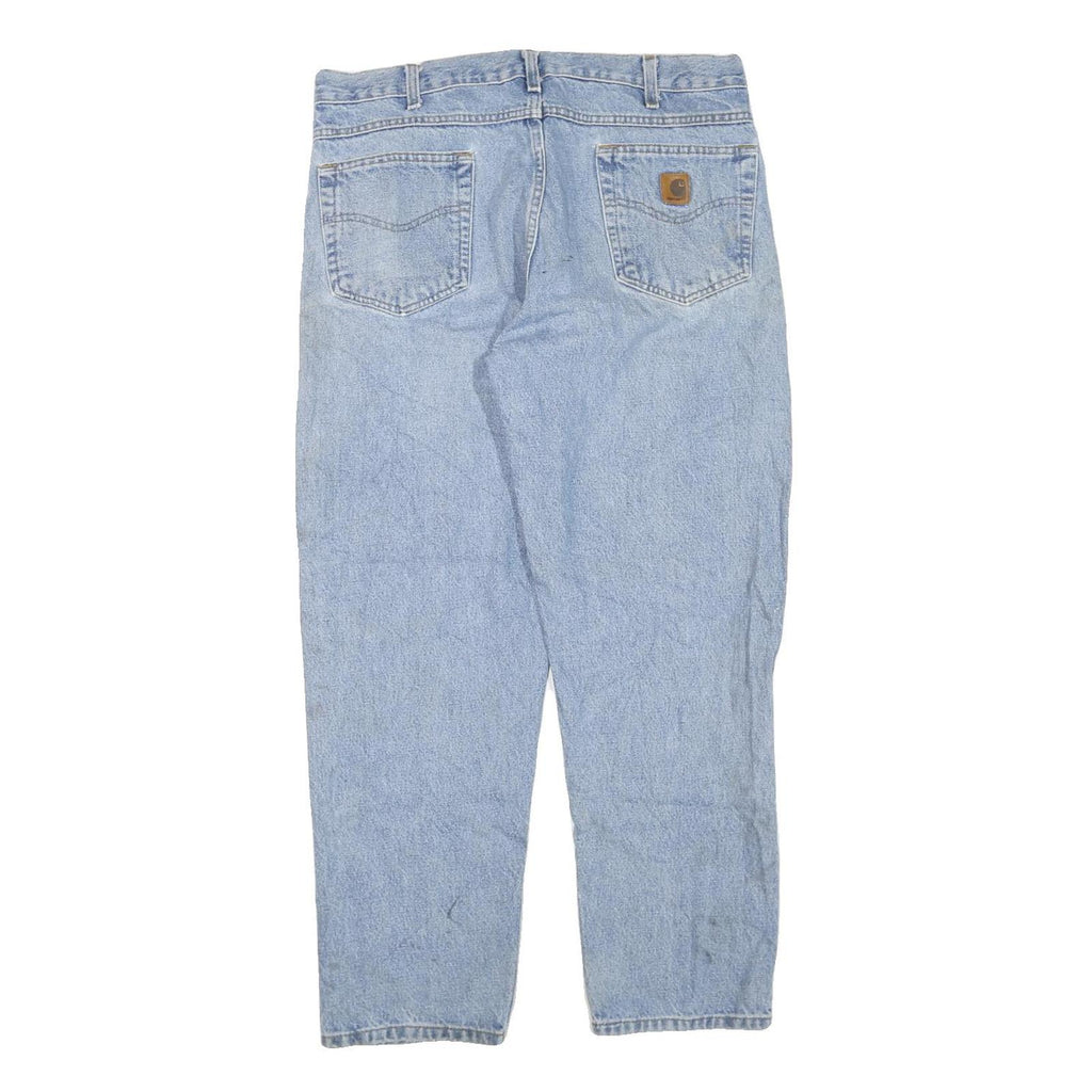 CARHARTT Mens Jeans Blue Regular Straight Denim Light W36 L30 Durable Workwear