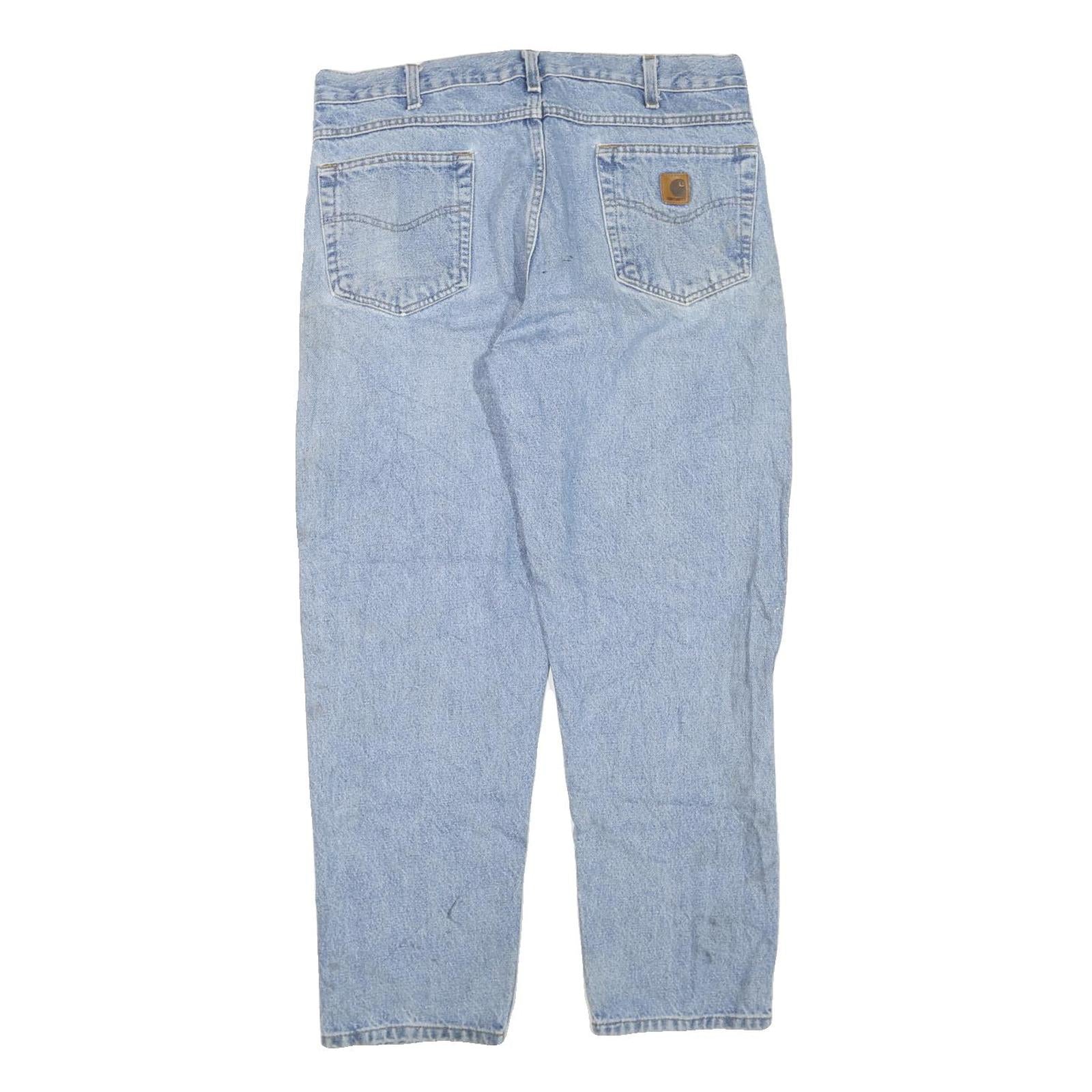 CARHARTT Mens Jeans Blue Regular Straight Denim Light W36 L30 Durable Workwear