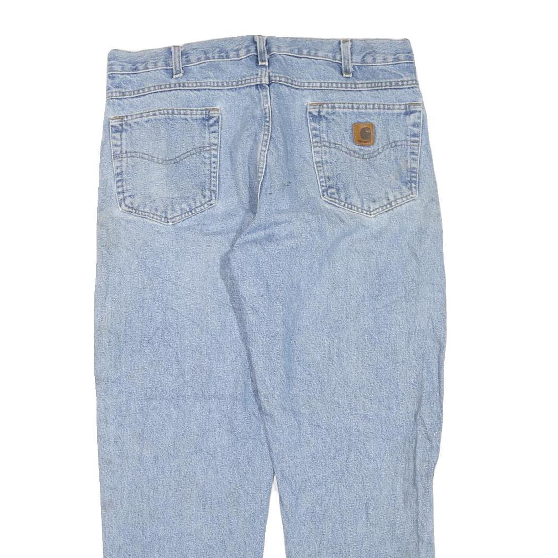 CARHARTT Mens Jeans Blue Regular Straight Denim Light W36 L30 Durable Workwear