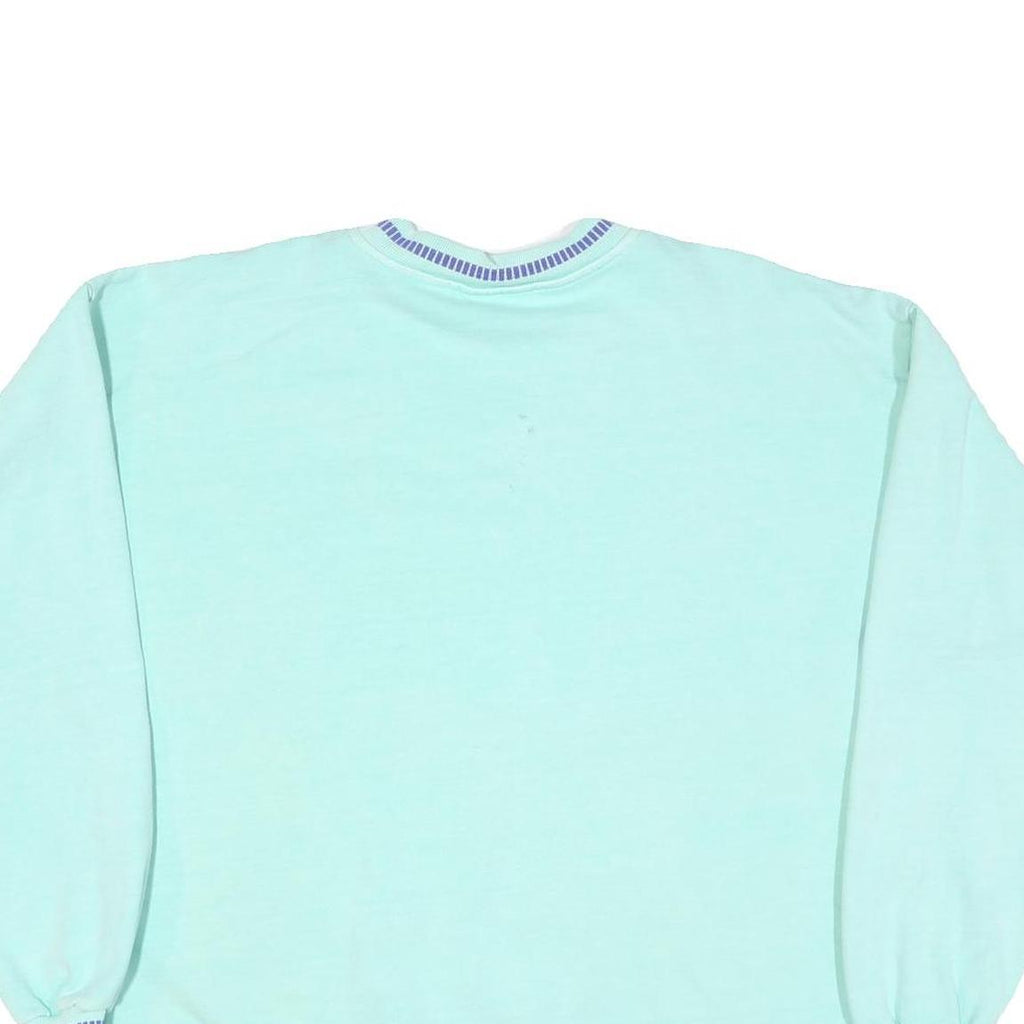 FRESH PRODUCE Womens Blue V-Neck M Cotton Blend Sweatshirt Fish Graphic