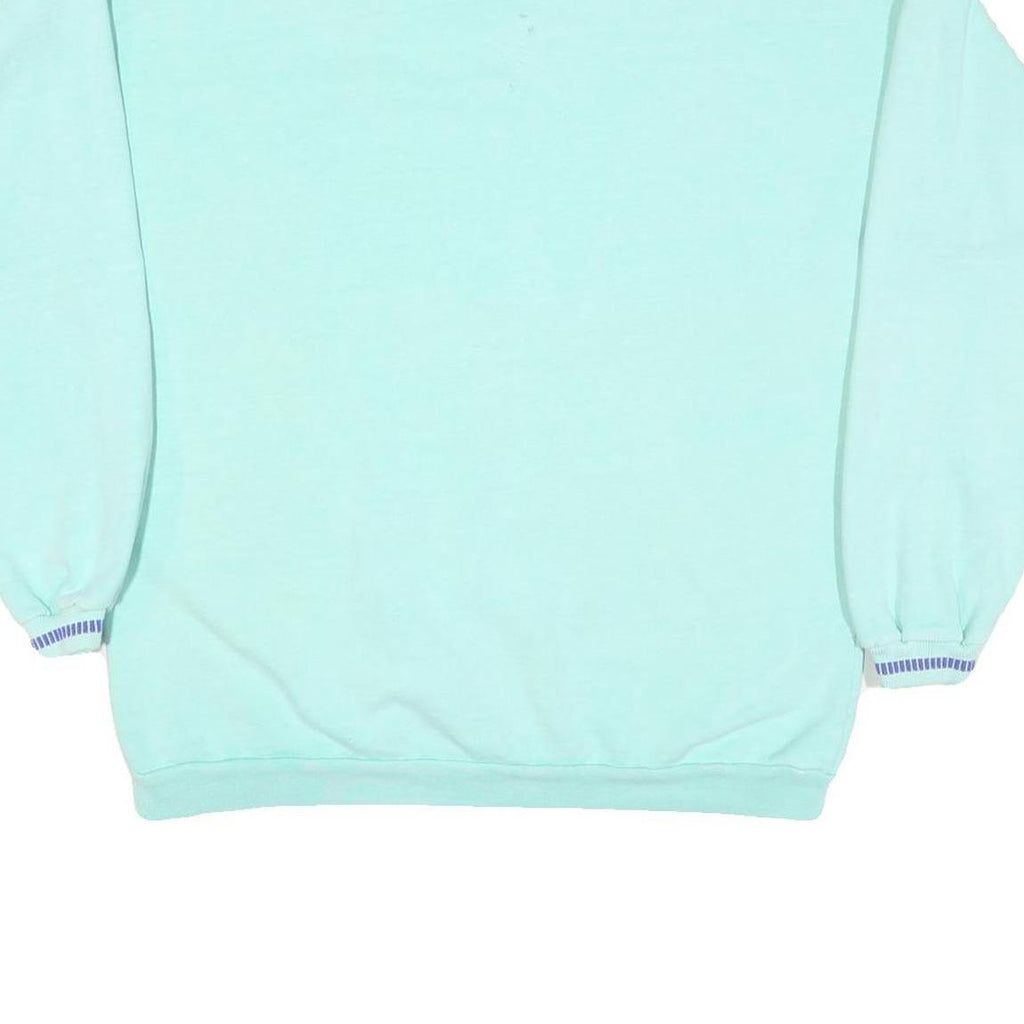 FRESH PRODUCE Womens Blue V-Neck M Cotton Blend Sweatshirt Fish Graphic