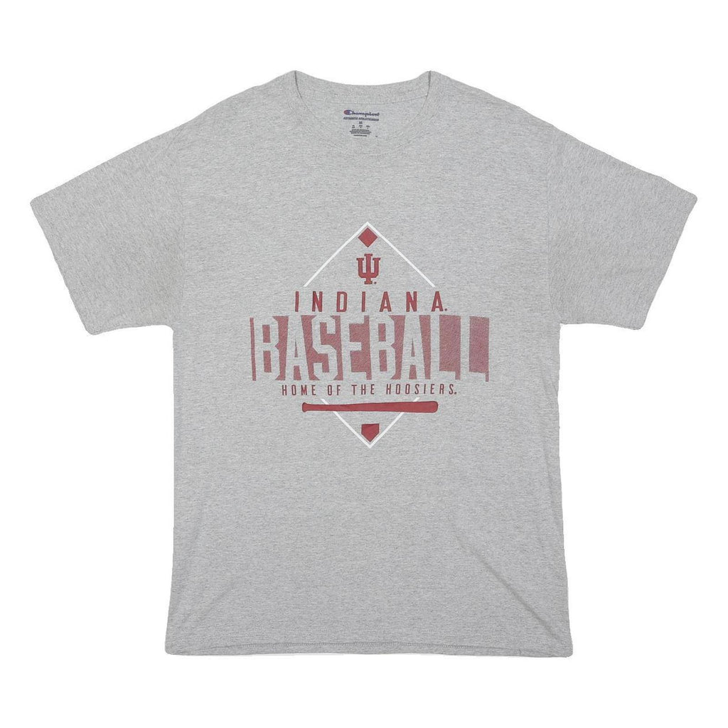 CHAMPION Mens Grey Indiana Baseball T-Shirt M Short Sleeve Crew Neck Cotton