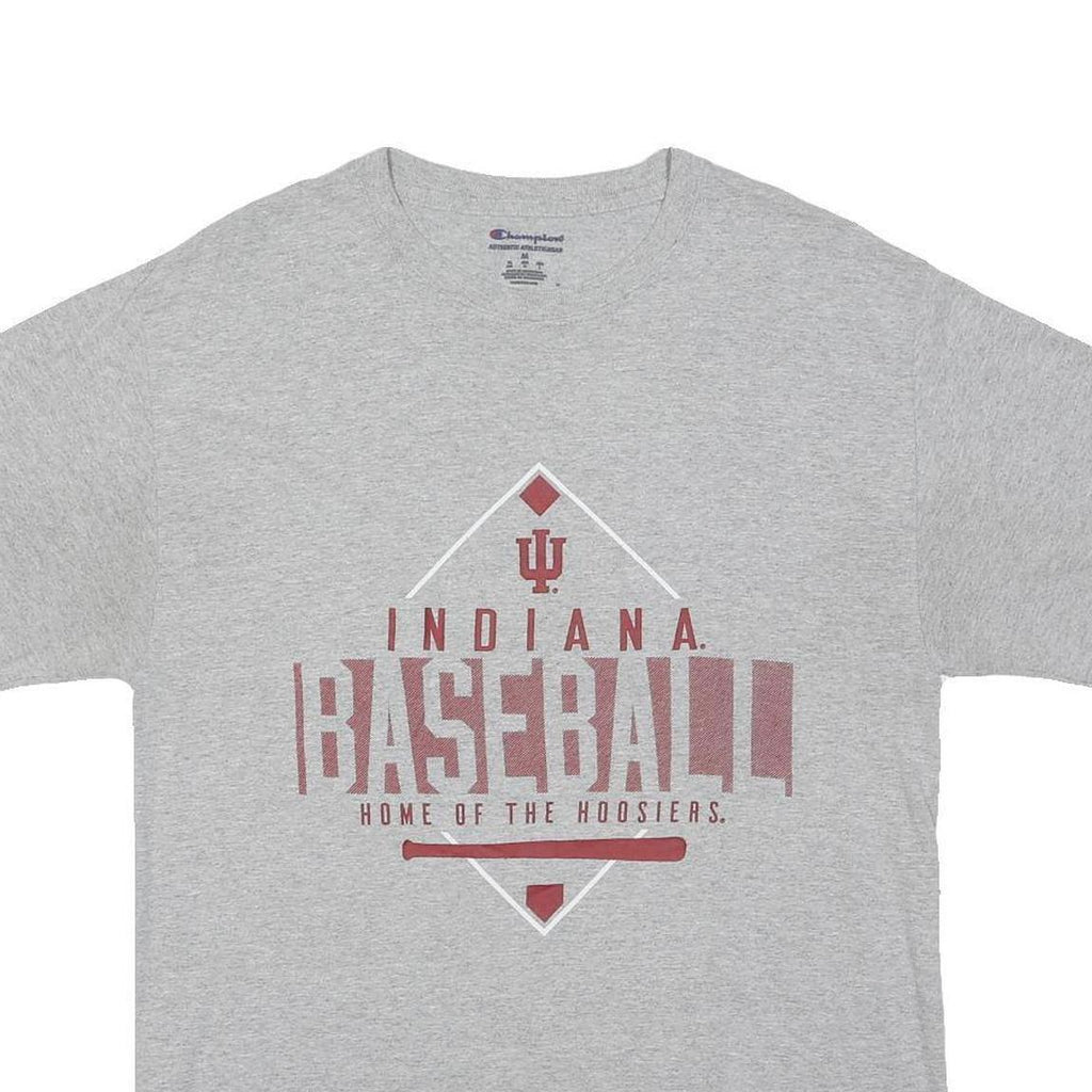 CHAMPION Mens Grey Indiana Baseball T-Shirt M Short Sleeve Crew Neck Cotton