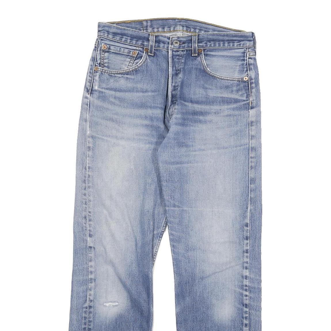 LEVI'S Mens Regular Fit Blue Denim Jeans W30 L30 Button Closure Classic Straight