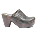 CORDERO Leather Womens Mules Brown & Dark Brown UK 4 Comfortable Slip On Chunky