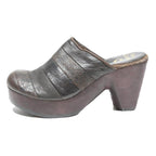 CORDERO Leather Womens Mules Brown & Dark Brown UK 4 Comfortable Slip On Chunky