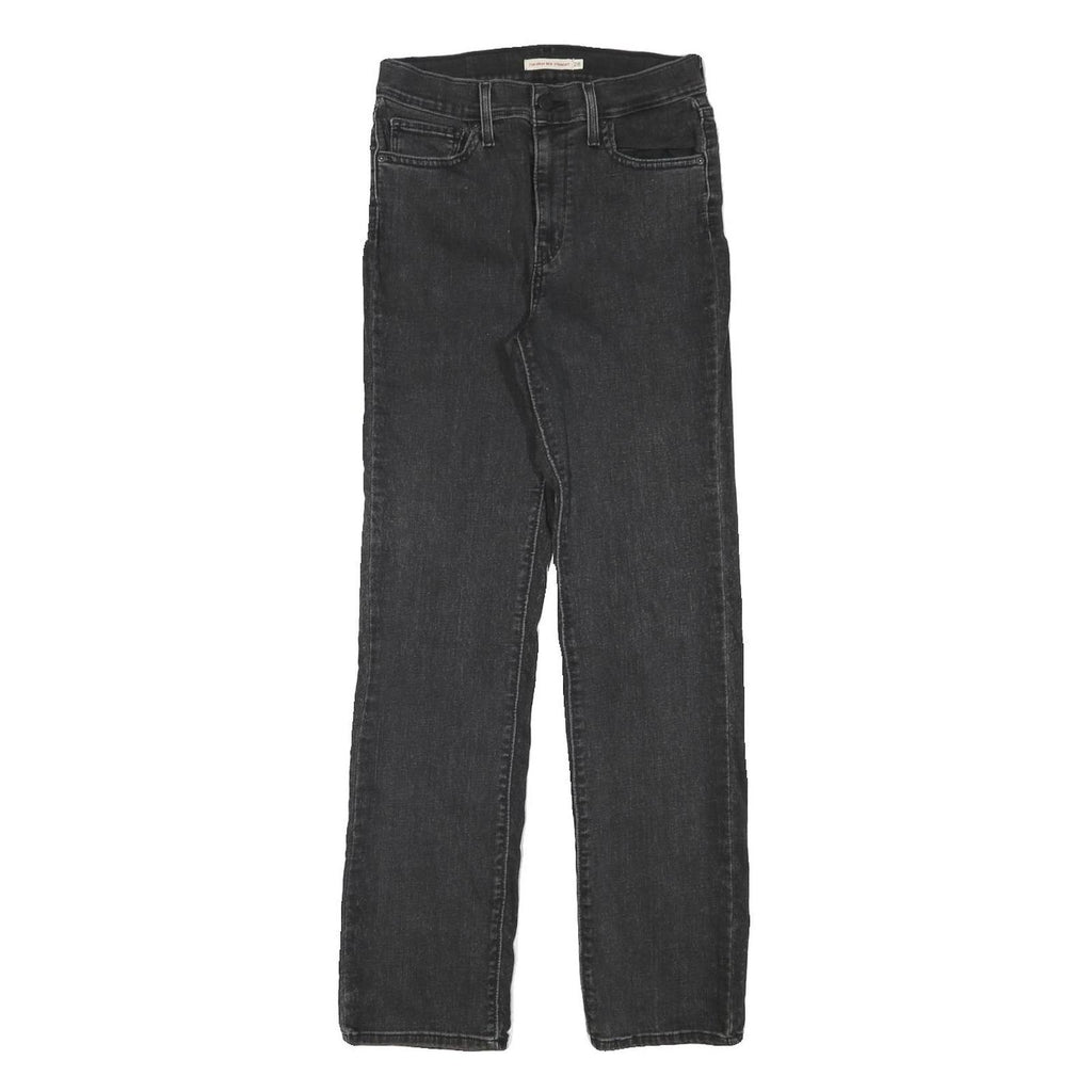 LEVI'S Womens Black Regular Straight Denim Jeans W25 L29 Classic Cotton Blend