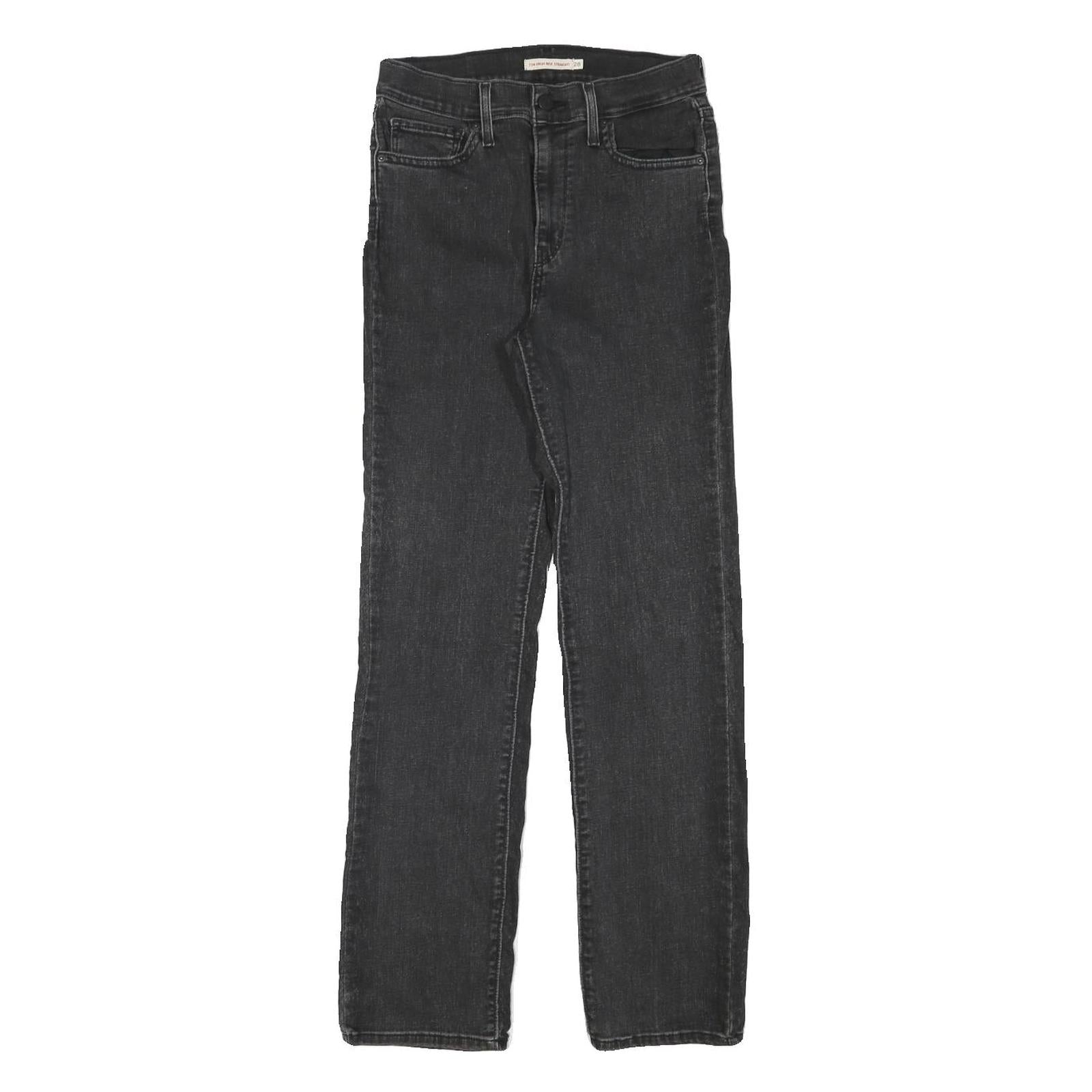 LEVI'S Womens Black Regular Straight Denim Jeans W25 L29 Classic Cotton Blend