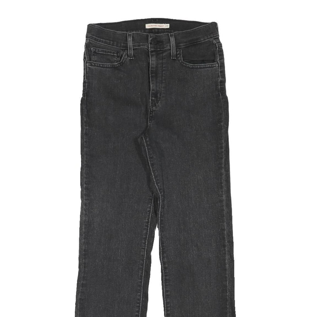 LEVI'S Womens Black Regular Straight Denim Jeans W25 L29 Classic Cotton Blend