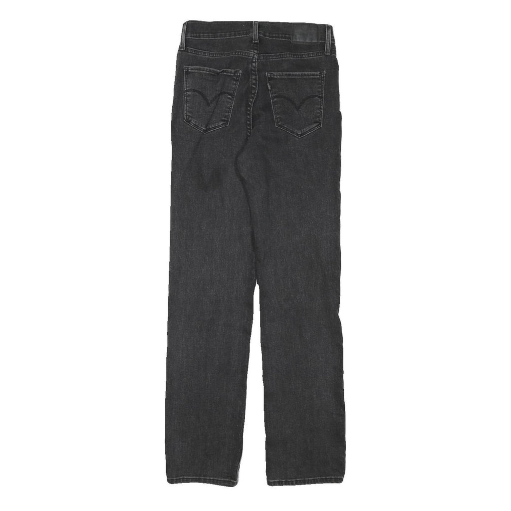LEVI'S Womens Black Regular Straight Denim Jeans W25 L29 Classic Cotton Blend