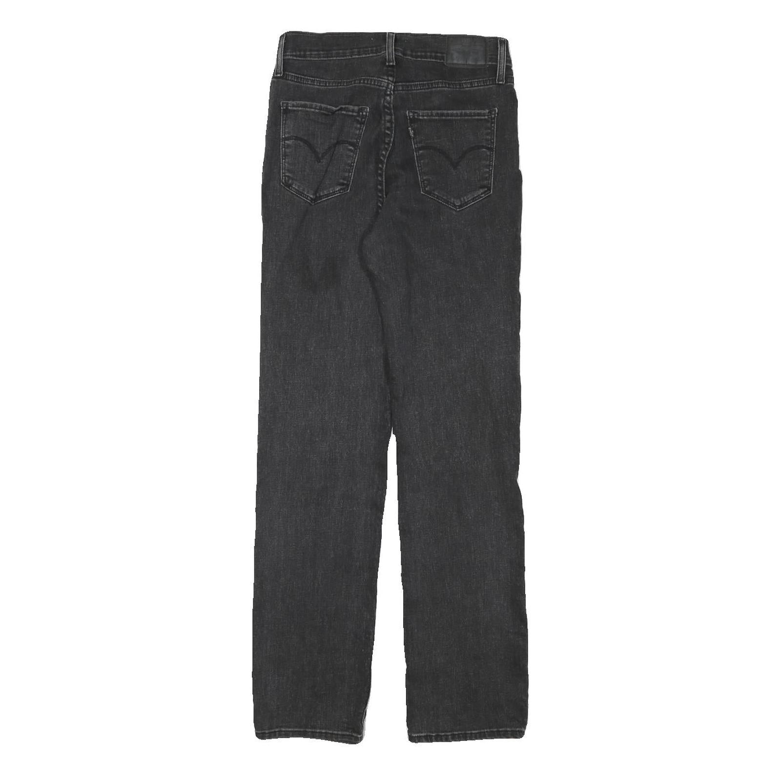 LEVI'S Womens Black Regular Straight Denim Jeans W25 L29 Classic Cotton Blend