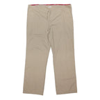 DICKIES Womens Cotton Blend Beige Loose Drawstring Trousers W40 L30 Casual