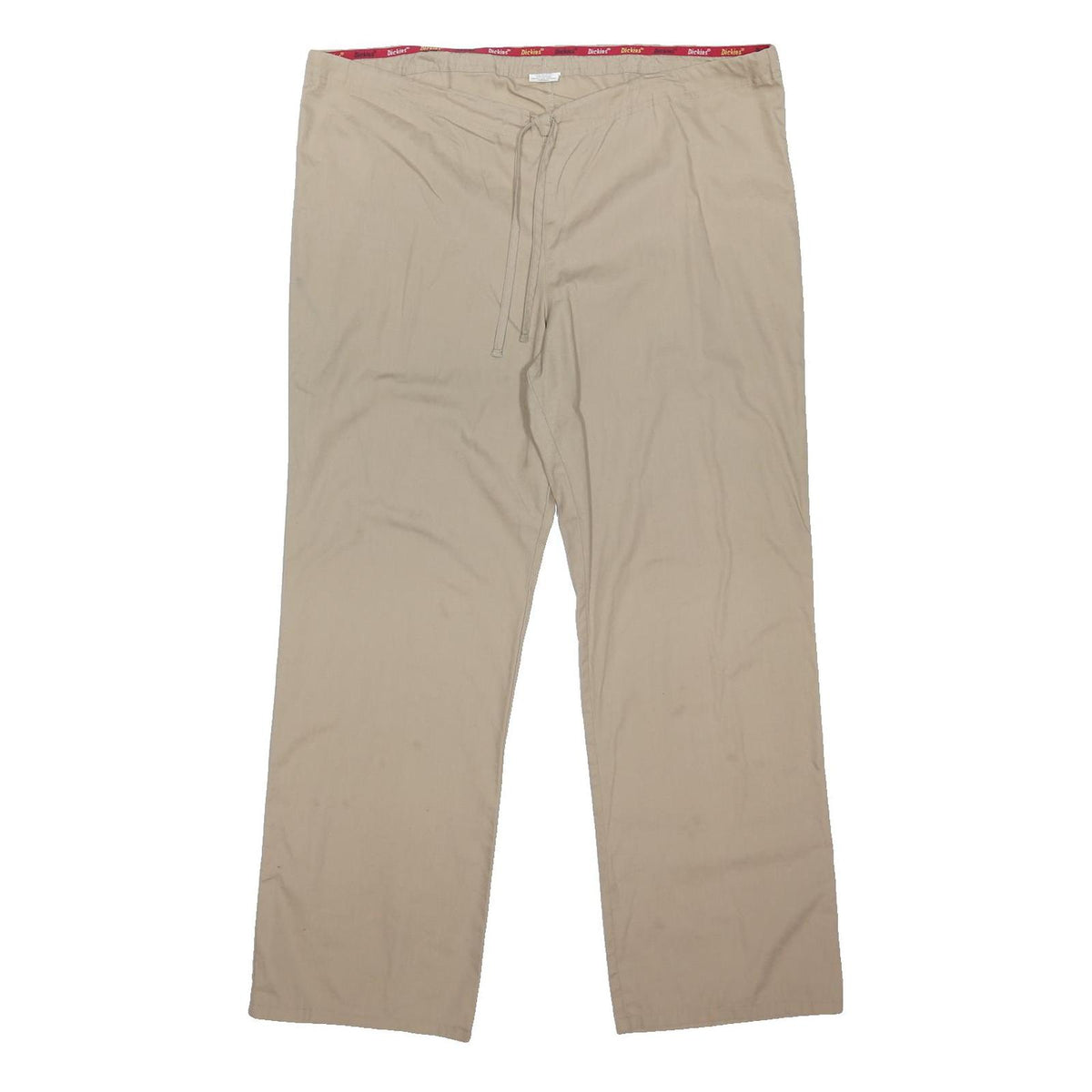 DICKIES Womens Cotton Blend Beige Loose Drawstring Trousers W40 L30 Casual