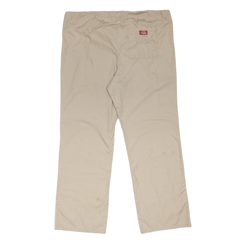 DICKIES Womens Cotton Blend Beige Loose Drawstring Trousers W40 L30 Casual