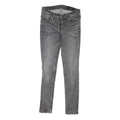ALL SAINTS Womens Grey Regular Skinny Denim Light W28 L28 Zip Jeans