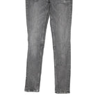 ALL SAINTS Womens Grey Regular Skinny Denim Light W28 L28 Zip Jeans