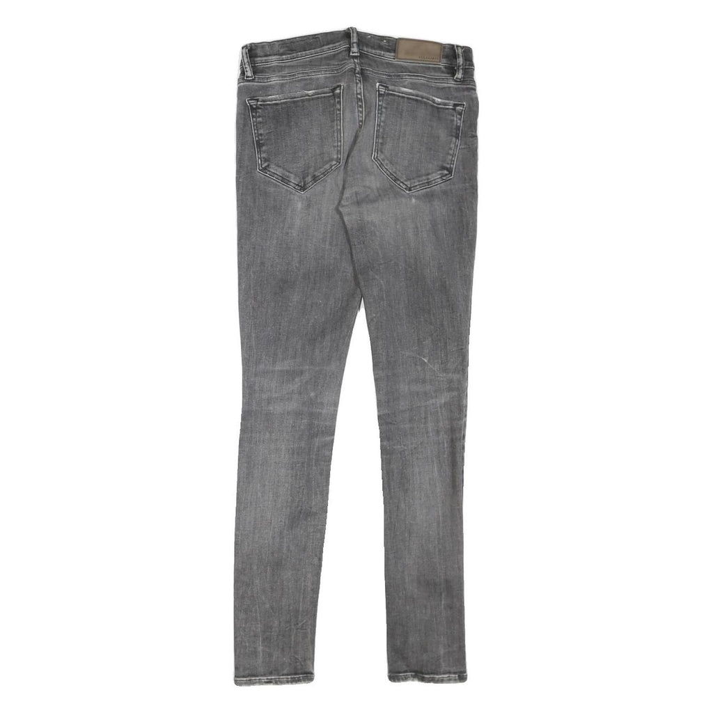 ALL SAINTS Womens Grey Regular Skinny Denim Light W28 L28 Zip Jeans