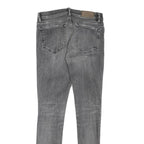 ALL SAINTS Womens Grey Regular Skinny Denim Light W28 L28 Zip Jeans
