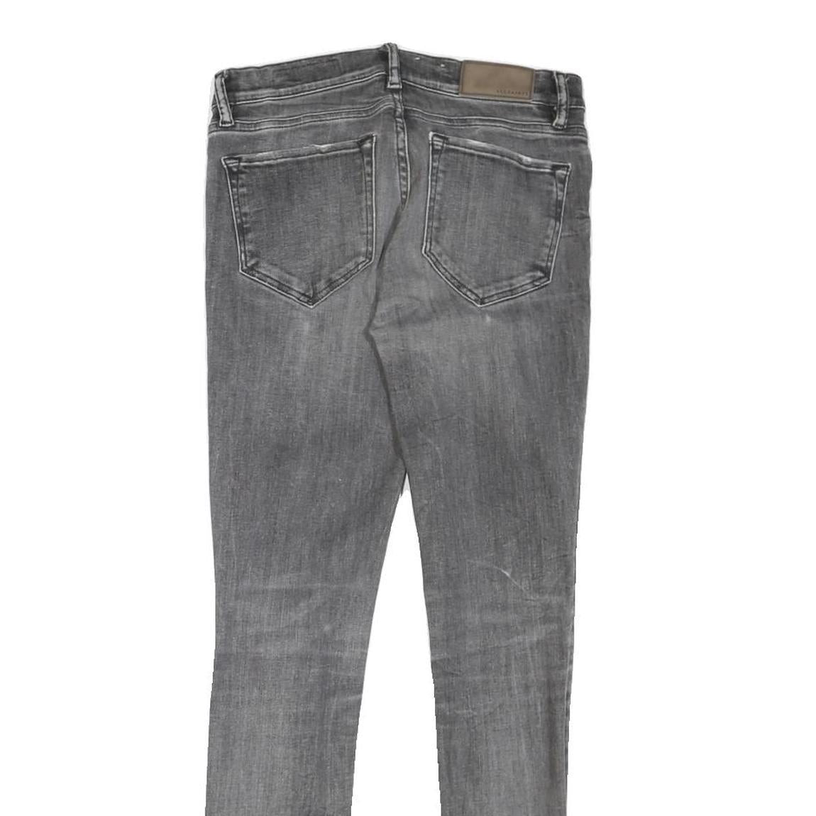 ALL SAINTS Womens Grey Regular Skinny Denim Light W28 L28 Zip Jeans