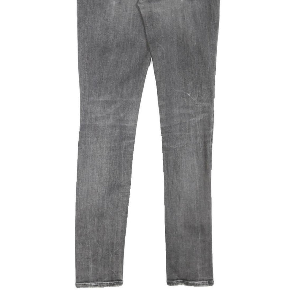 ALL SAINTS Womens Grey Regular Skinny Denim Light W28 L28 Zip Jeans