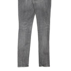 ALL SAINTS Womens Grey Regular Skinny Denim Light W28 L28 Zip Jeans