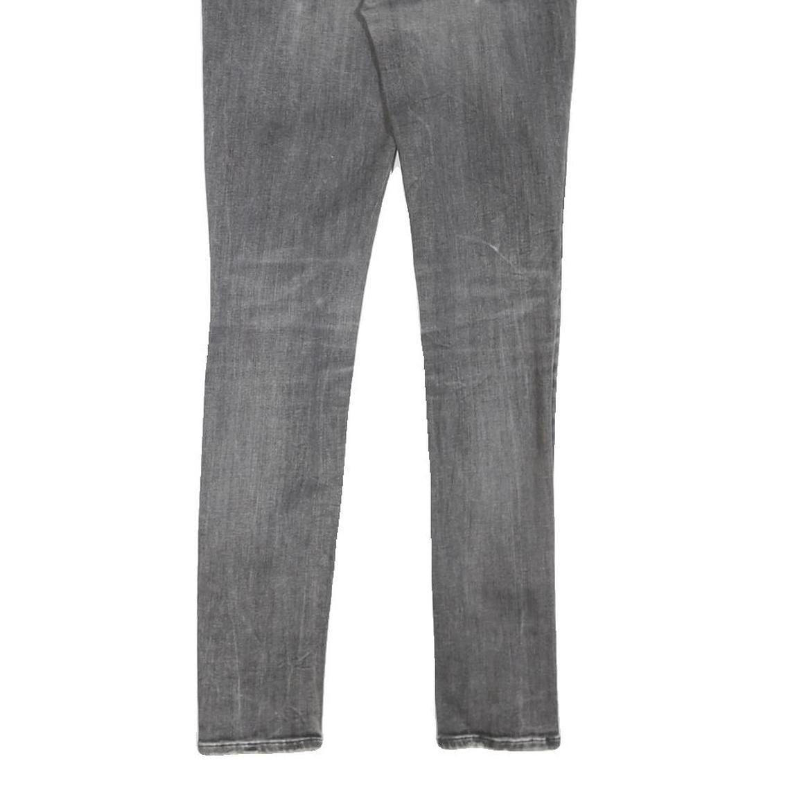 ALL SAINTS Womens Grey Regular Skinny Denim Light W28 L28 Zip Jeans