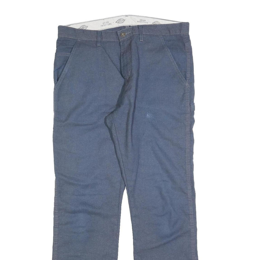 DICKIES Mens Cotton Blue Regular Straight Trousers W33 L32 Workwear Casual