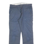 DICKIES Mens Cotton Blue Regular Straight Trousers W33 L32 Workwear Casual