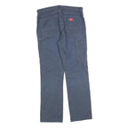 DICKIES Mens Cotton Blue Regular Straight Trousers W33 L32 Workwear Casual