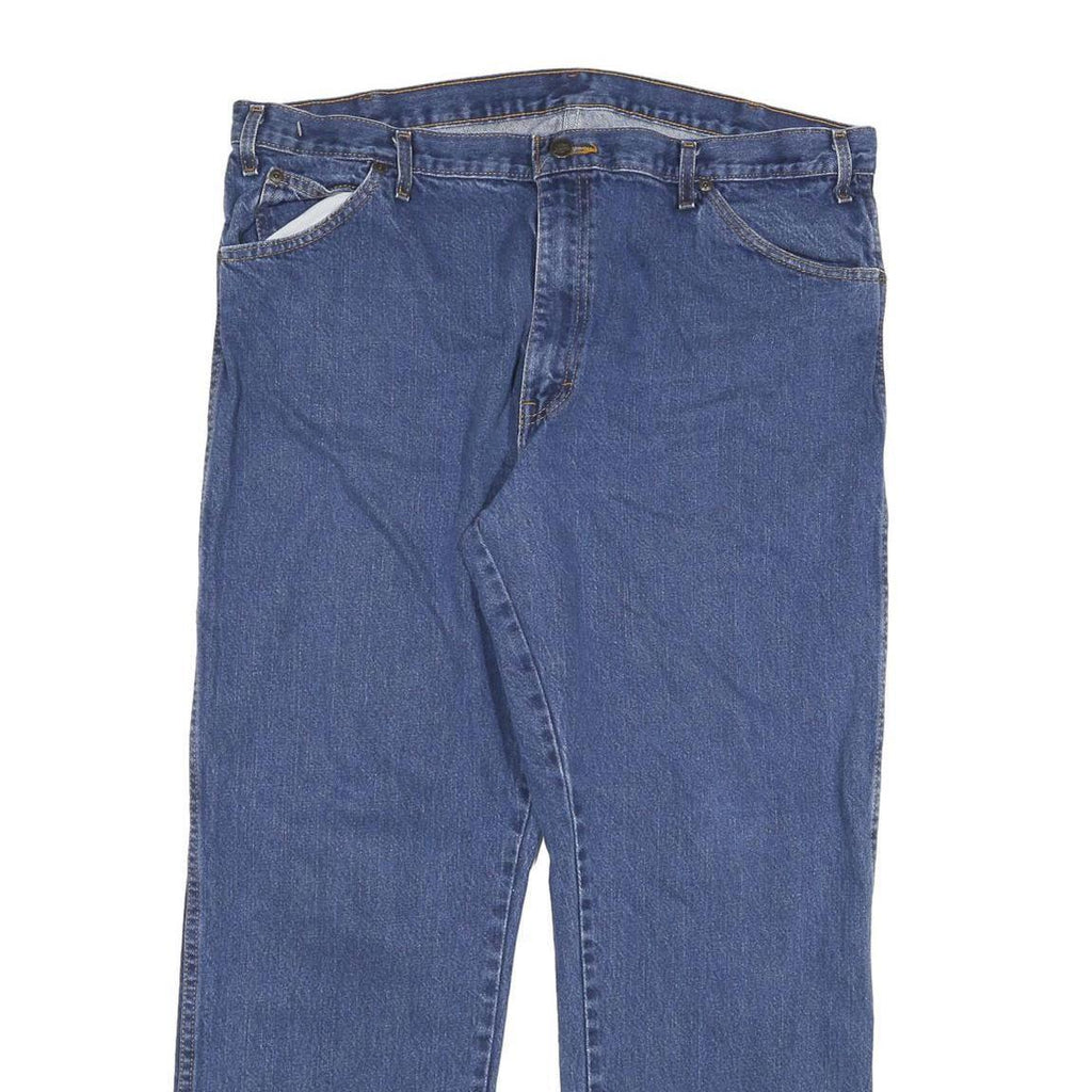 DICKIES Mens Blue Regular Fit Straight Leg Denim Jeans W40 L30 Durable Cotton